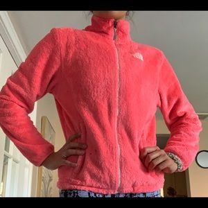 Coral hot pink north face jacket